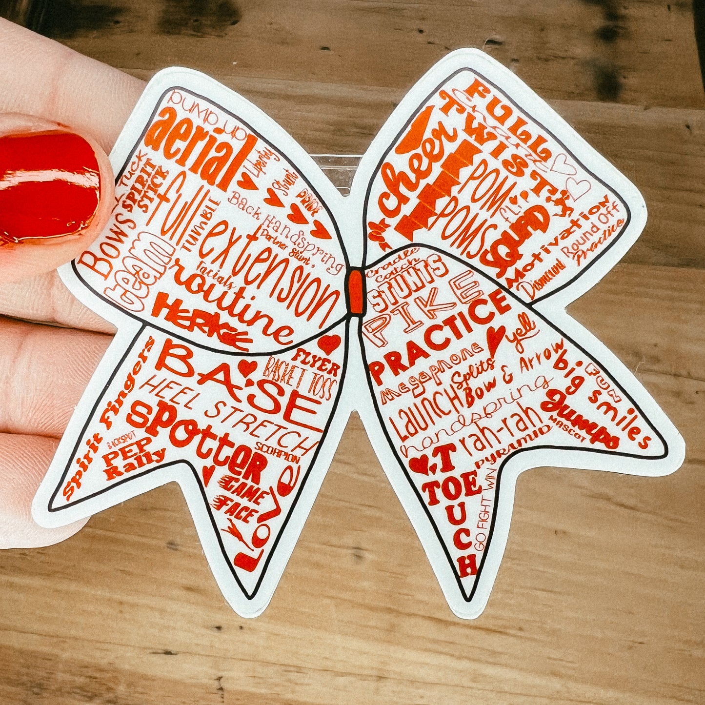 Large Cheer Bow Sticker