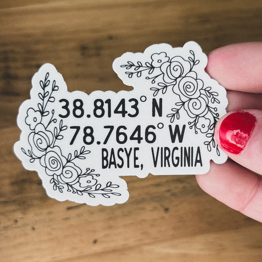 Bayse Coordinates Sticker