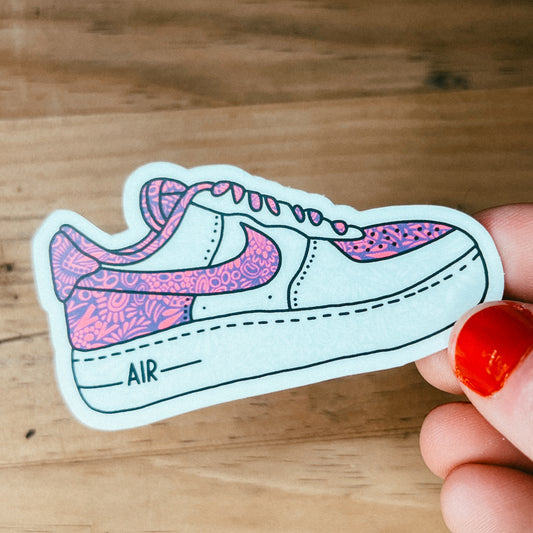 Pink & White Shoe Sticker