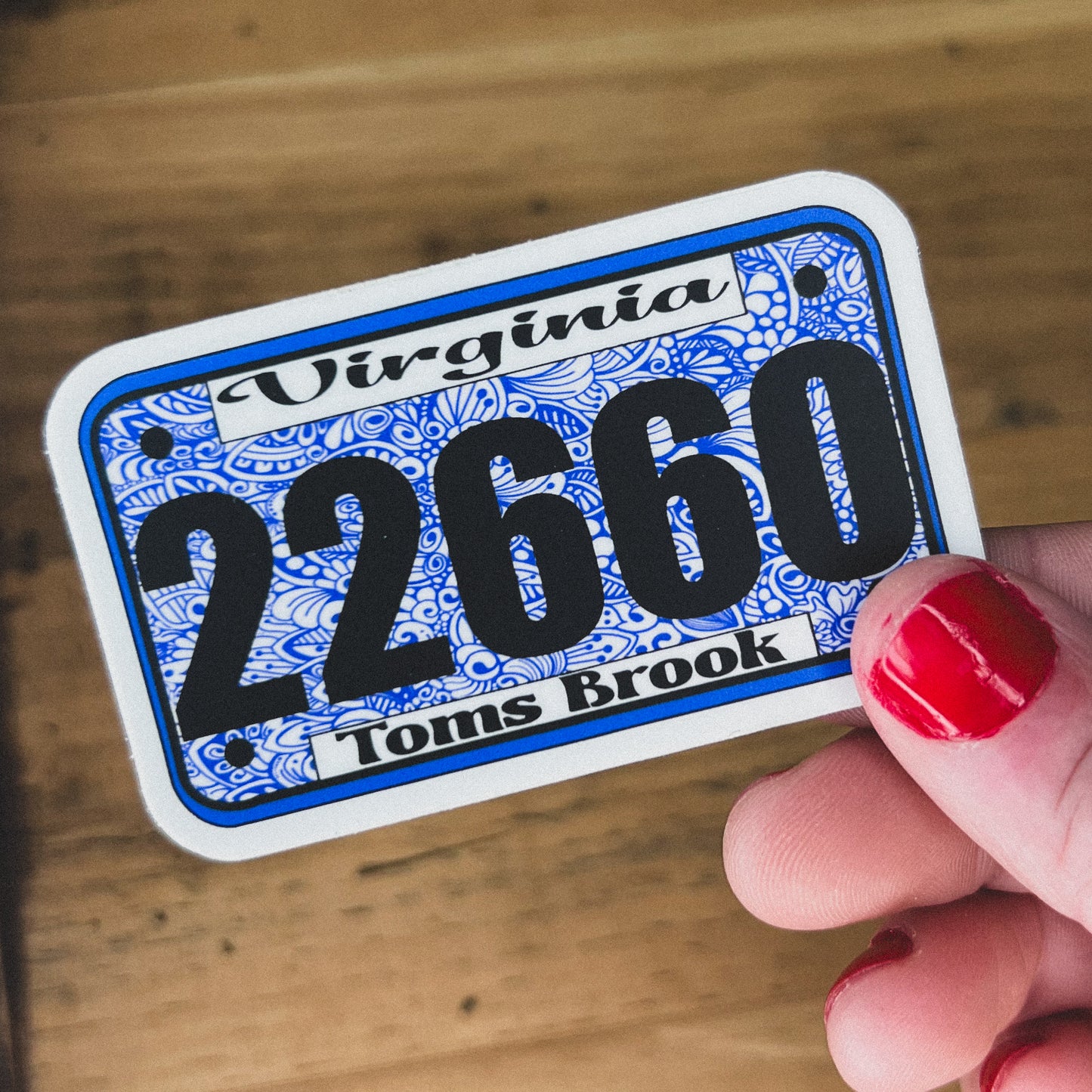 Town Zip Code License Plate Sticker