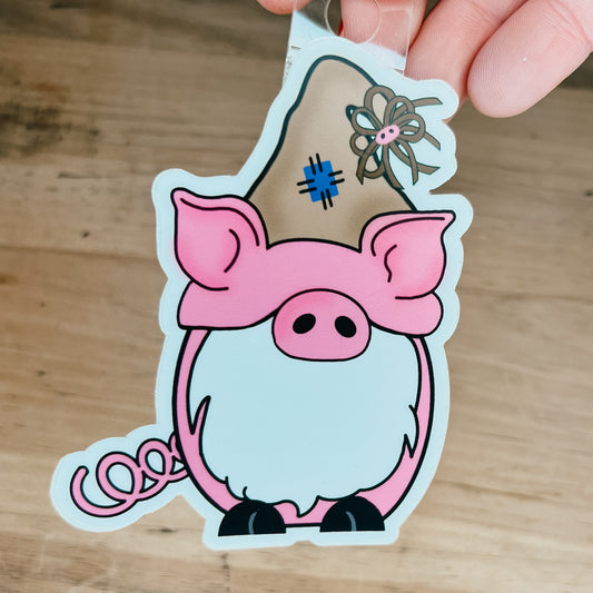 Piggy Gnome Sticker