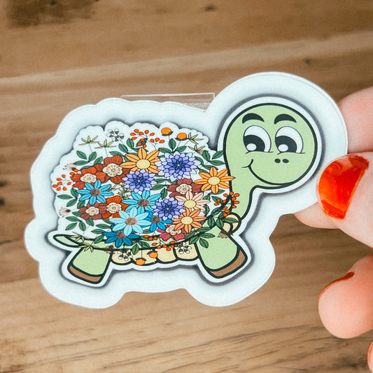 Floral Turtle Sticker