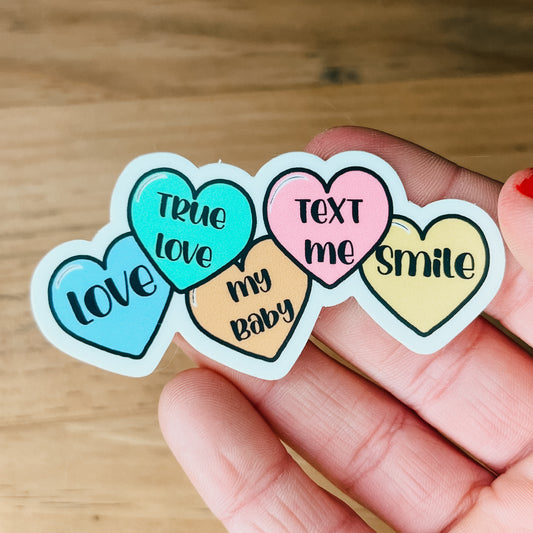 Conversation Hearts Sticker