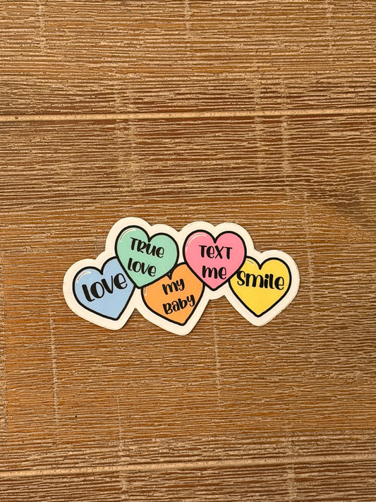 Conversation Hearts Sticker